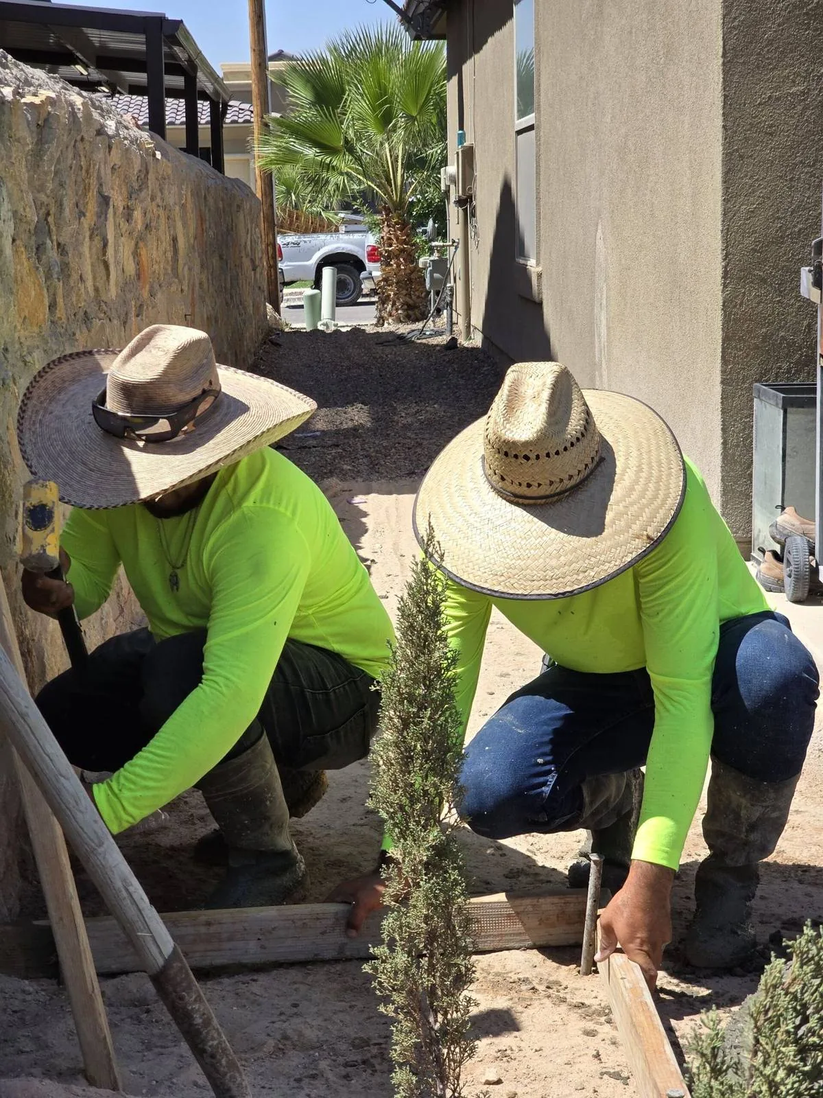 Desert landscaping installation